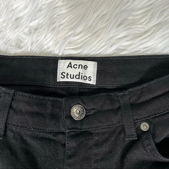 Acne Row Slouchy Straight Jeans Black Designer Casual Women’s Denim 26 - Picture 6 of 11